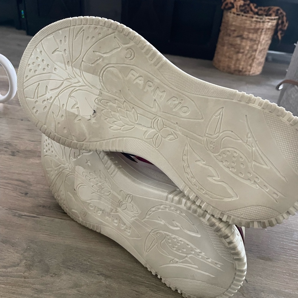 Farm Rio Anthro Graphic Scarves Mixed Media Geometric pattern platform Sneaker - Picture 6 of 12